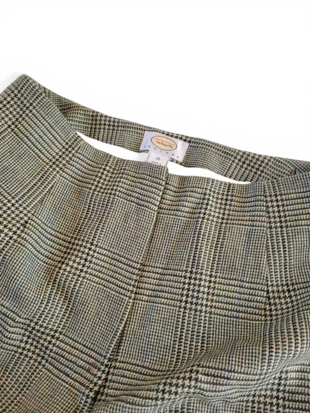 Talbots Petites | Vintage Wool Trousers Glen Plaid | Gray/Black | Size 10P